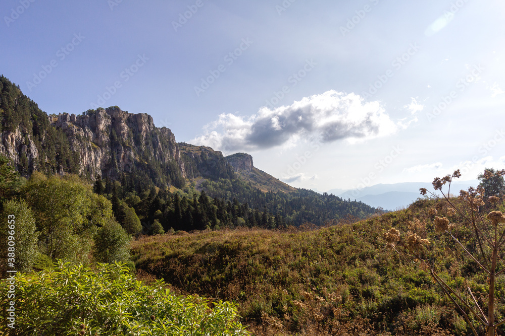 Autumn mountains, a place for nature lovers and tourists on a Sunny day in the bosom of nature.