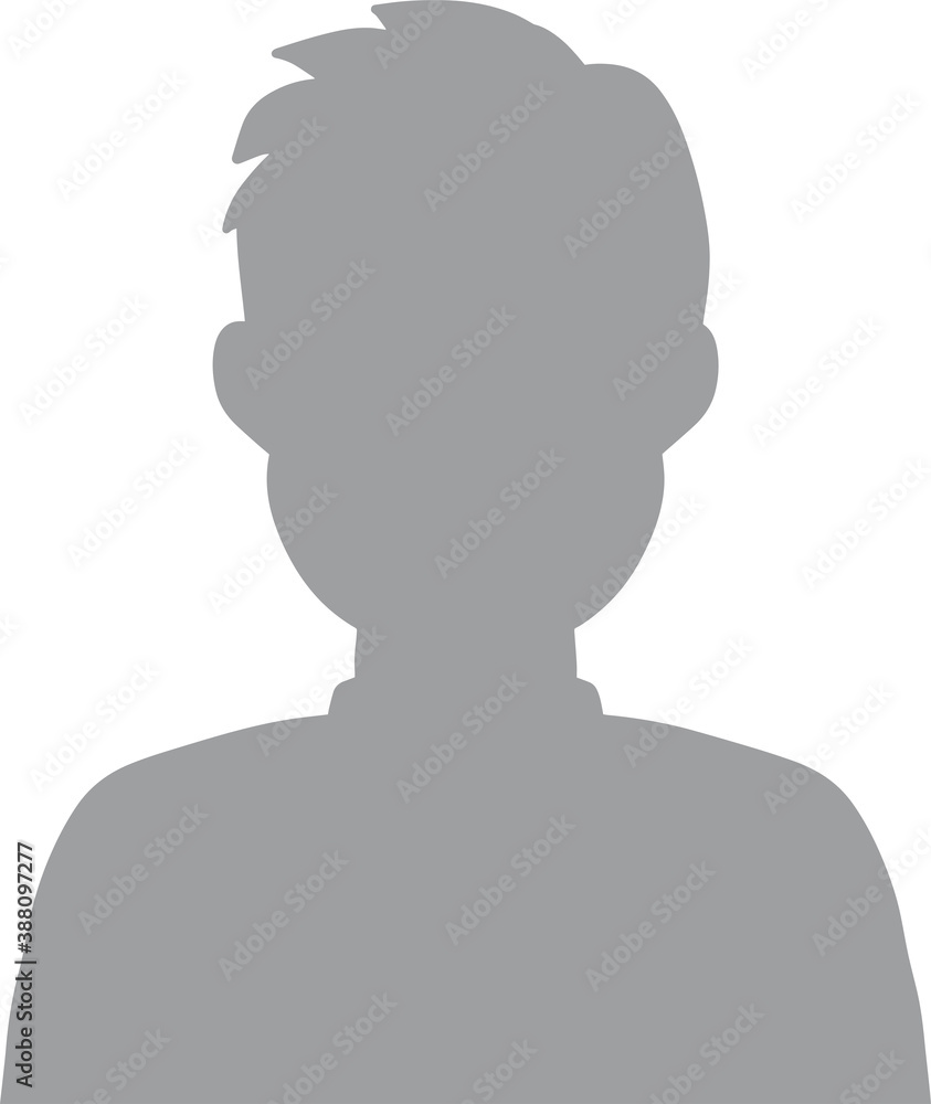 Hand drawn, modern, man avatar profile icon (or portrait icon). User flat avatar icon, sign, profile male symbol