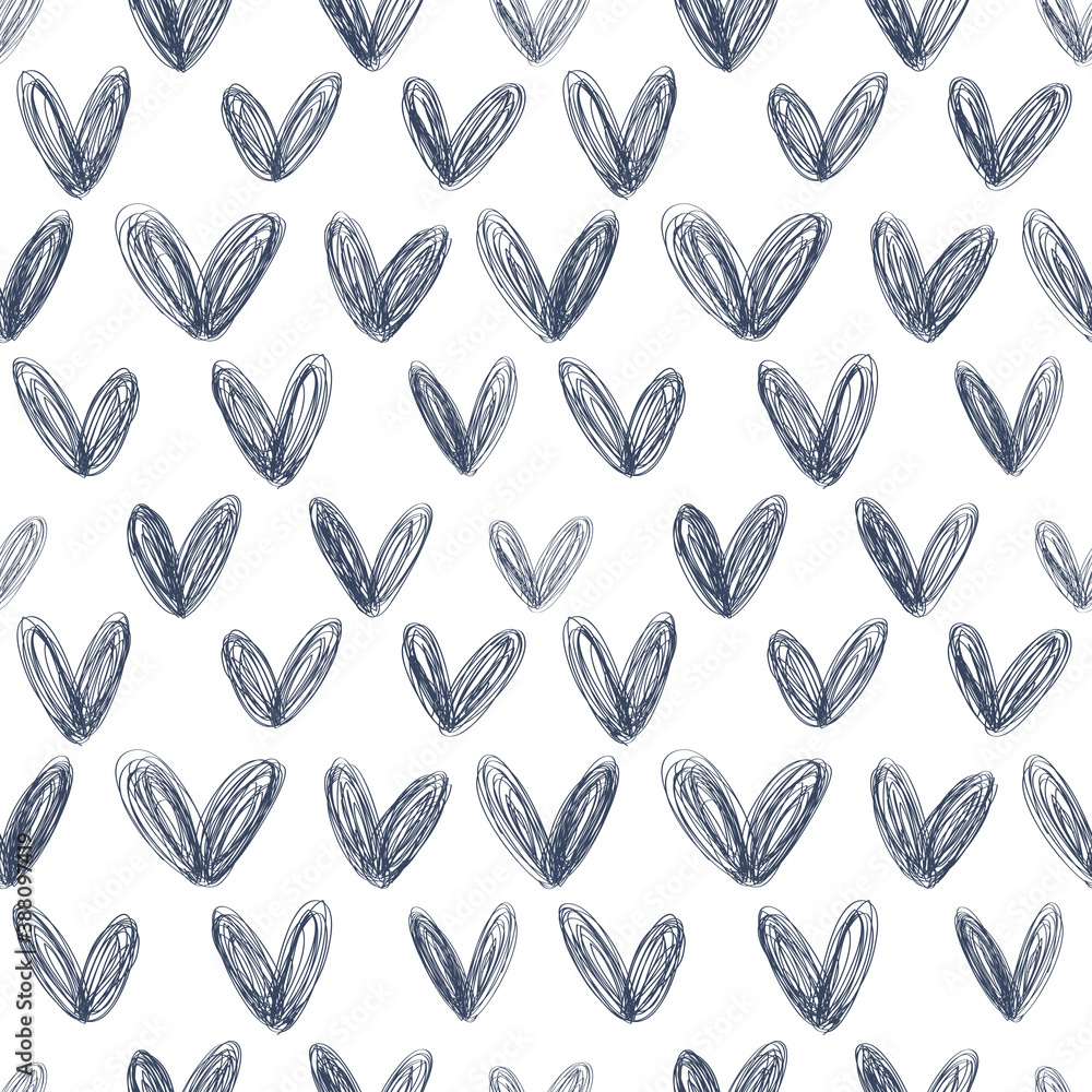 Seamless pattern with hearts. Monochrome background. Seamless pattern with hearts. Monochrome background.