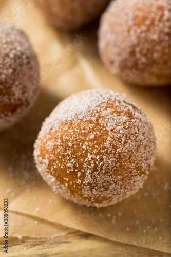 Homemade Fried Cake Donut Holes with Sugar