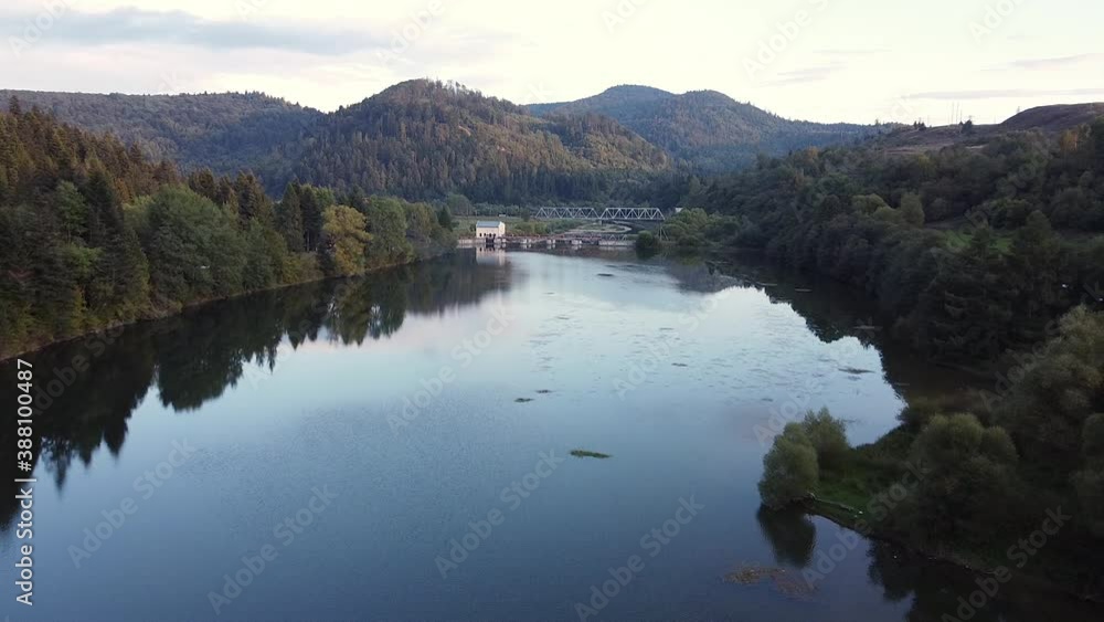 Aerial view of the hydroelectric power station. Aerial view of the hydroelectric power station.