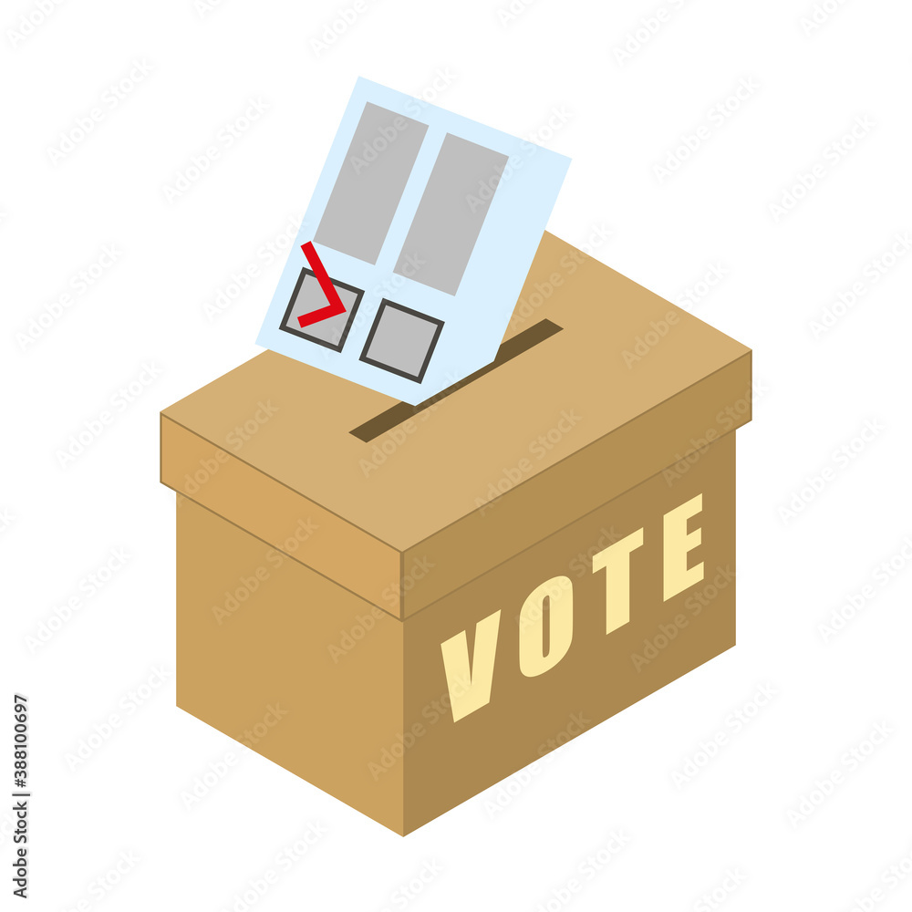 Voting ballot box, isometric design. 3D Render. Vector illustration isolated on white background. Voting ballot box, isometric design. 3D Render. Vector illustration isolated on white background.
