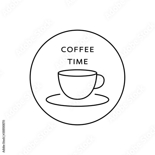 Coffee logo design. Coffee cup doodle vector.