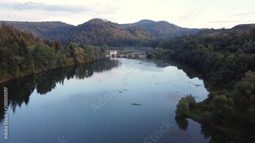 Aerial view of the hydroelectric power station.