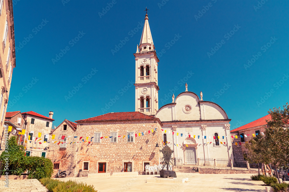 Church of Sv. Marija St. Mary in Jelsa town, Hvar, Croatia.