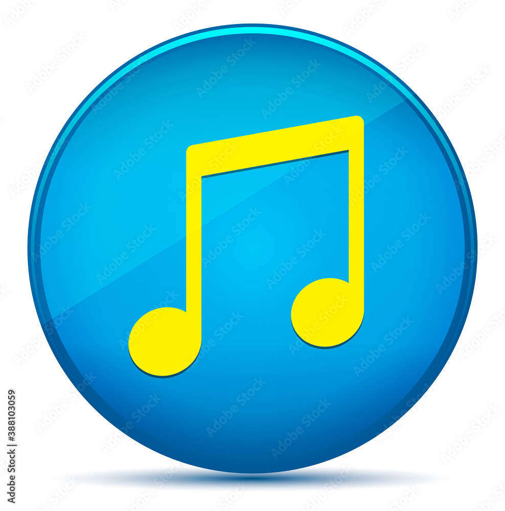 Music note icon modern flat cyan blue round button Music note icon modern flat cyan blue round button
