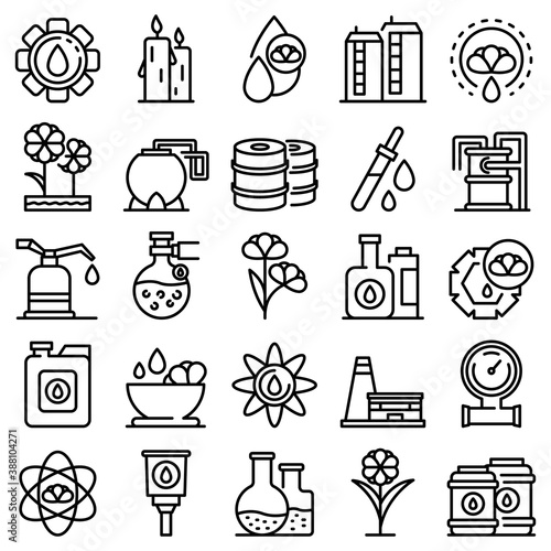 Canola icons set. Outline set of canola vector icons for web design isolated on white background