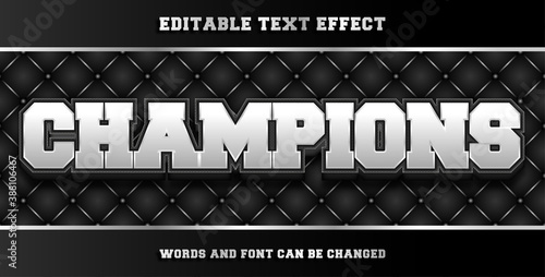 Fotobehang champions editable text effect