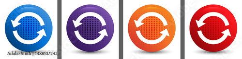 Update icon abstract halftone round button set