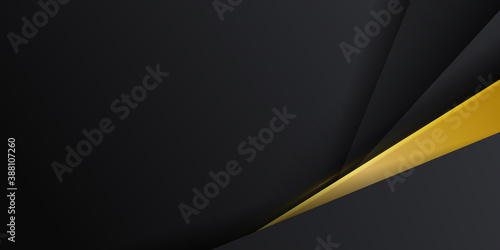 Futuristic perforated technology abstract background with yellow neon glowing lines. Vector banner design