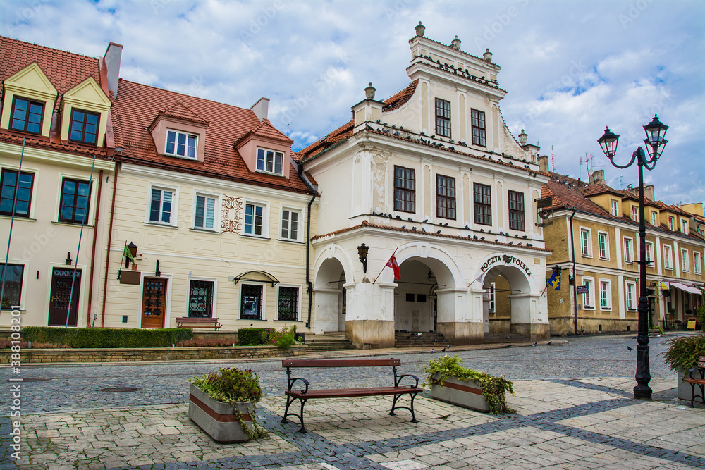 Fototapeta premium building of the Polish Post Office, the old town of Sandomierz in Poland