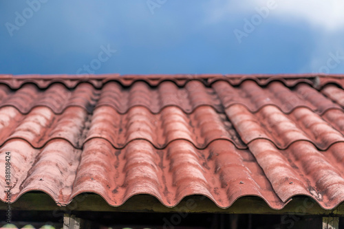 Latin american roof tile. Close up of tiles.