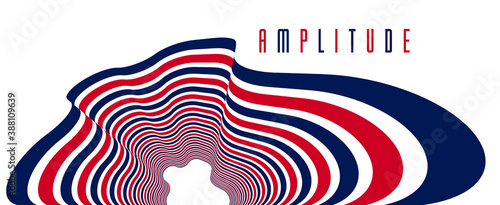 Abstract lines in 3D dimensional perspective abstract vector background, cool funky design layout, 70s retro template.