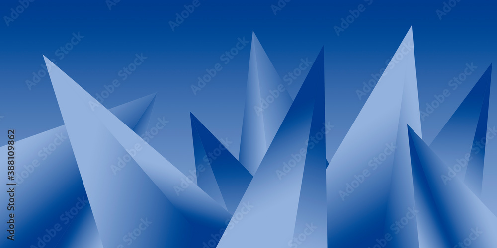 3D triangles with blue gradient backgrounds 3D triangles with blue gradient backgrounds