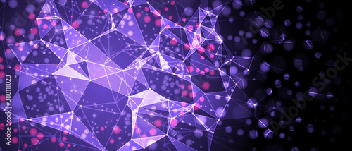 Neural network concept. Connected cells with links. High technology process. Abstract background