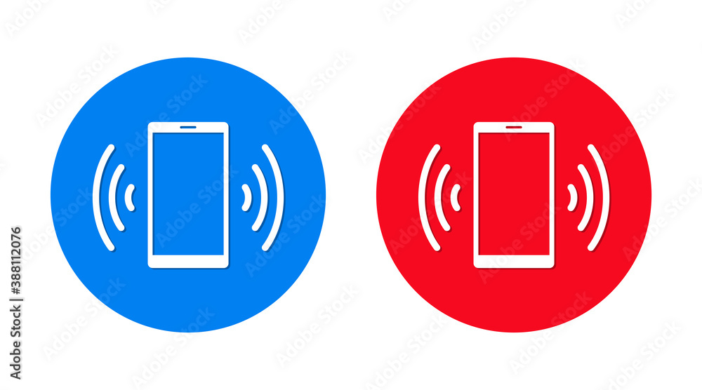 Smartphone network signal icon flat trendy round button set Smartphone network signal icon flat trendy round button set