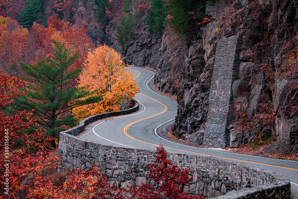Fall colors and a windy road