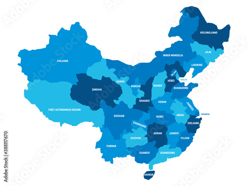 China - map of provinces