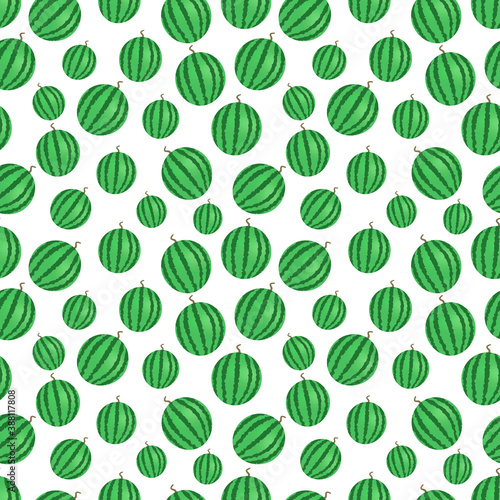Watermelon seamless pattern. Vector illustration. Fresh watermelon on a white background. © sasha15