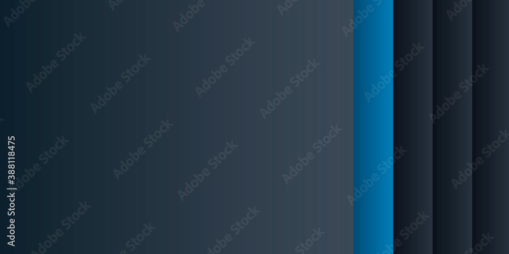 Fototapeta premium Abstract blue black geometric background with dynamic paper cut style layers