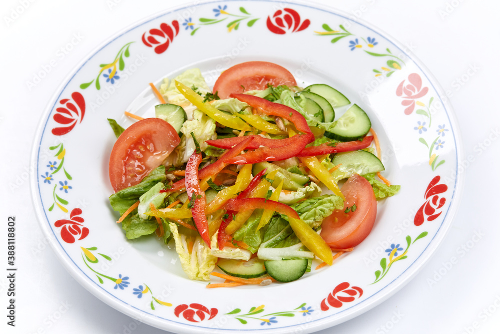 fresh salad on the white background