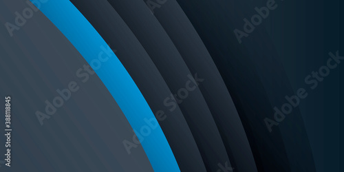 Paper layer circle blue black abstract background. Curves and lines use for banner, cover, poster, wallpaper, design with space for text. 
