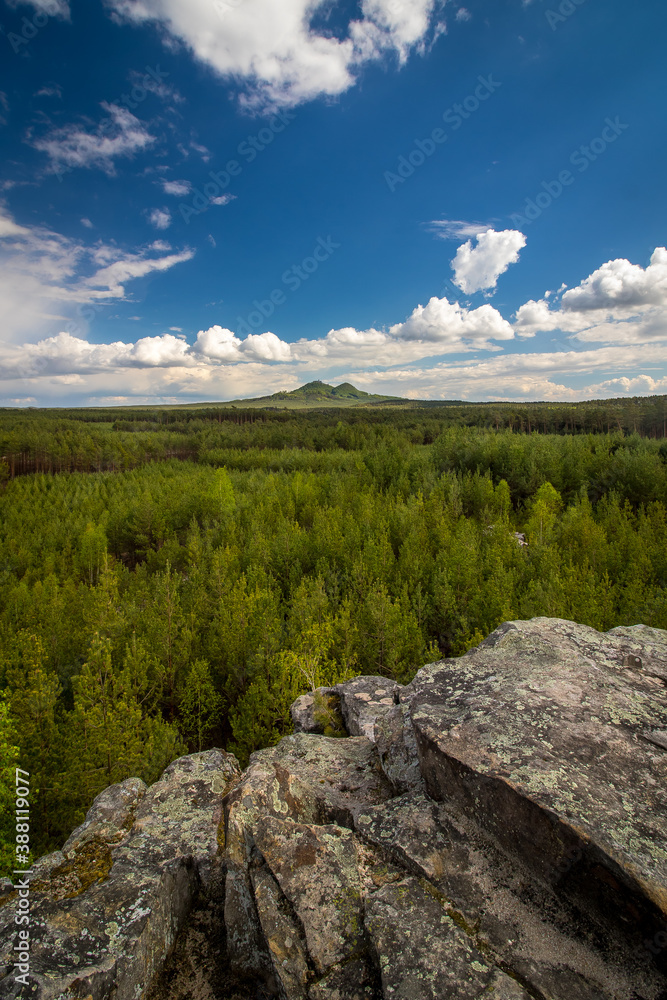 View on Bezdez castle from a rock plateau near Branzez lake