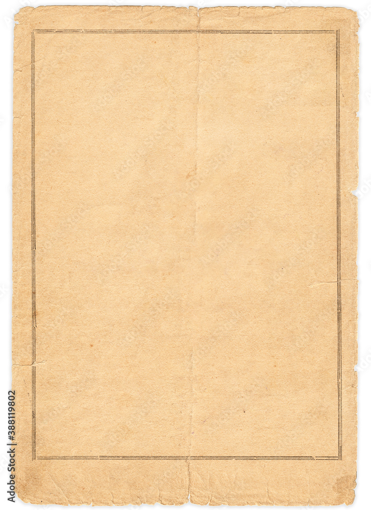 Old paper 1960 isolated on a white background