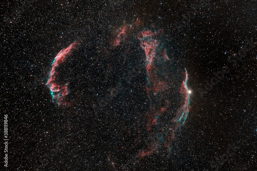 The Veil Nebula, a supernova remanent i nthe contellation of Cygnus photo