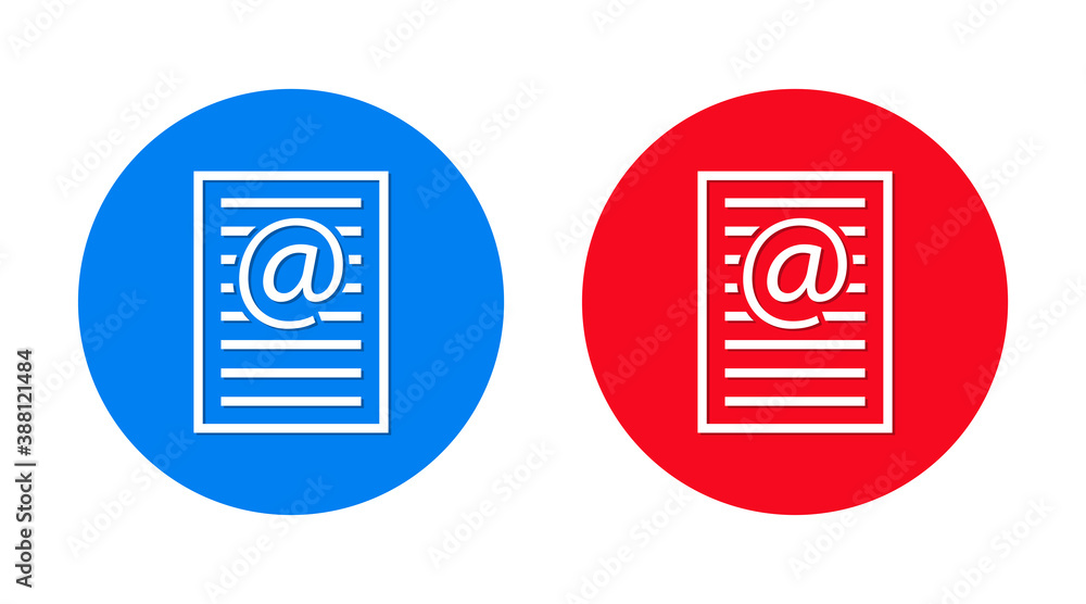 Email address page icon flat trendy round button set Email address page icon flat trendy round button set