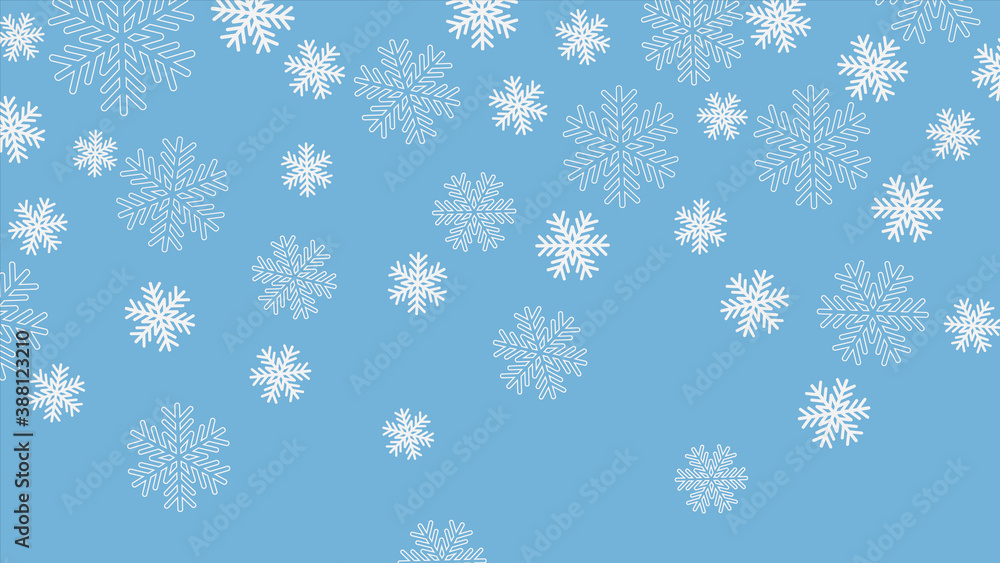 Christmas and New Year background with snowflakes. Abstract vector background