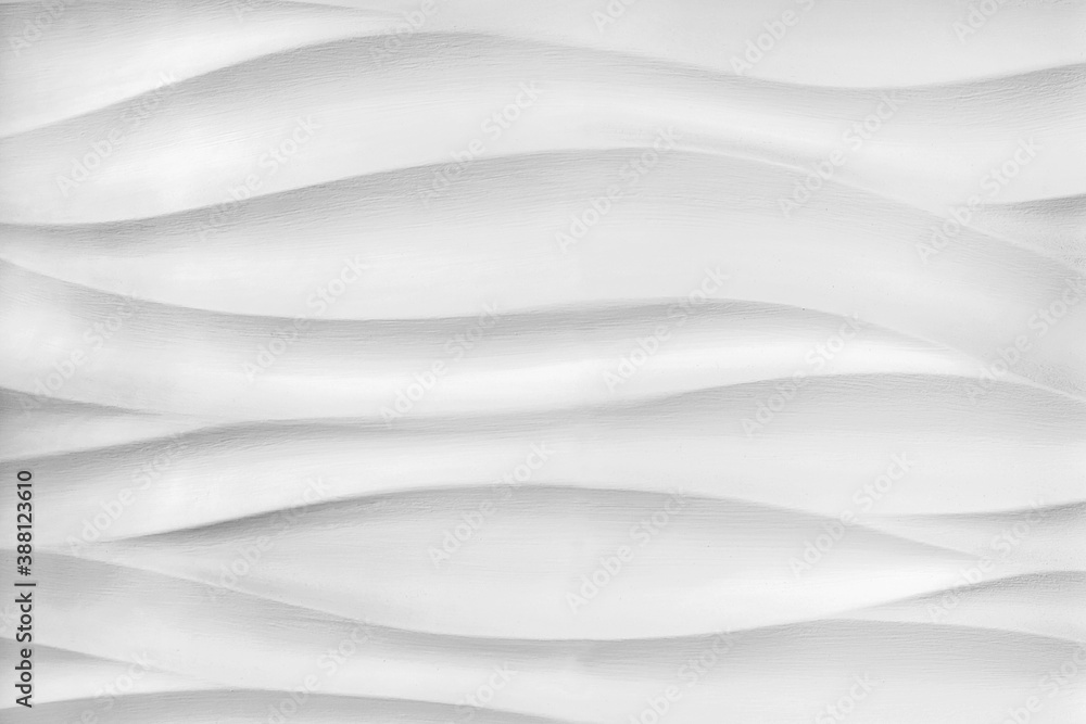 White waves 3d decorative panel on wall White waves 3d decorative panel on wall