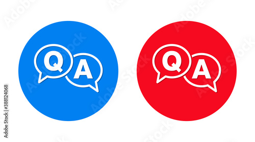 Faq icon flat trendy round button set