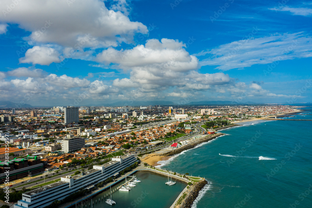 Panoramic view of beautiful cities. Fortaleza city, Ceara state of Brazil, South America.
