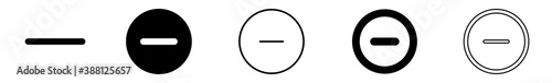 Minus Buttons Set | Minus Button Vector Logo | Minus Icons Isolated