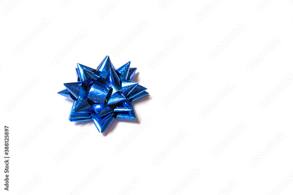 blue bow isolated on white