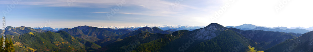 Wallberg, Deutschland: Panorama der bayerischen und tiroler Alpen
