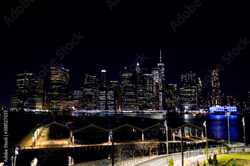 city skyline at night. New york.