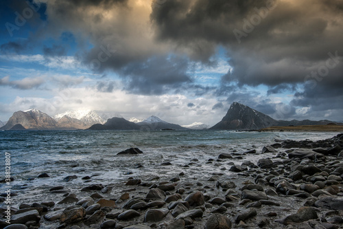A coastal scene from Flakstad island, lofoten archipelago