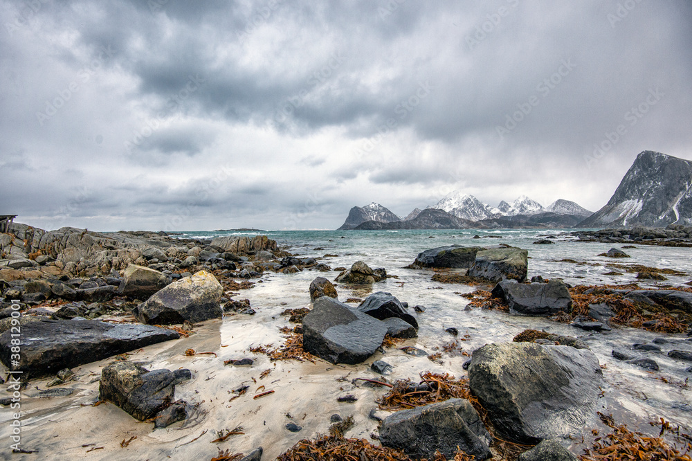 A coastal scene from Flakstad island, lofoten archipelago A coastal scene from Flakstad island, lofoten archipelago
