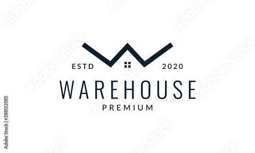  initial W for warehouse logo vector icon illustration