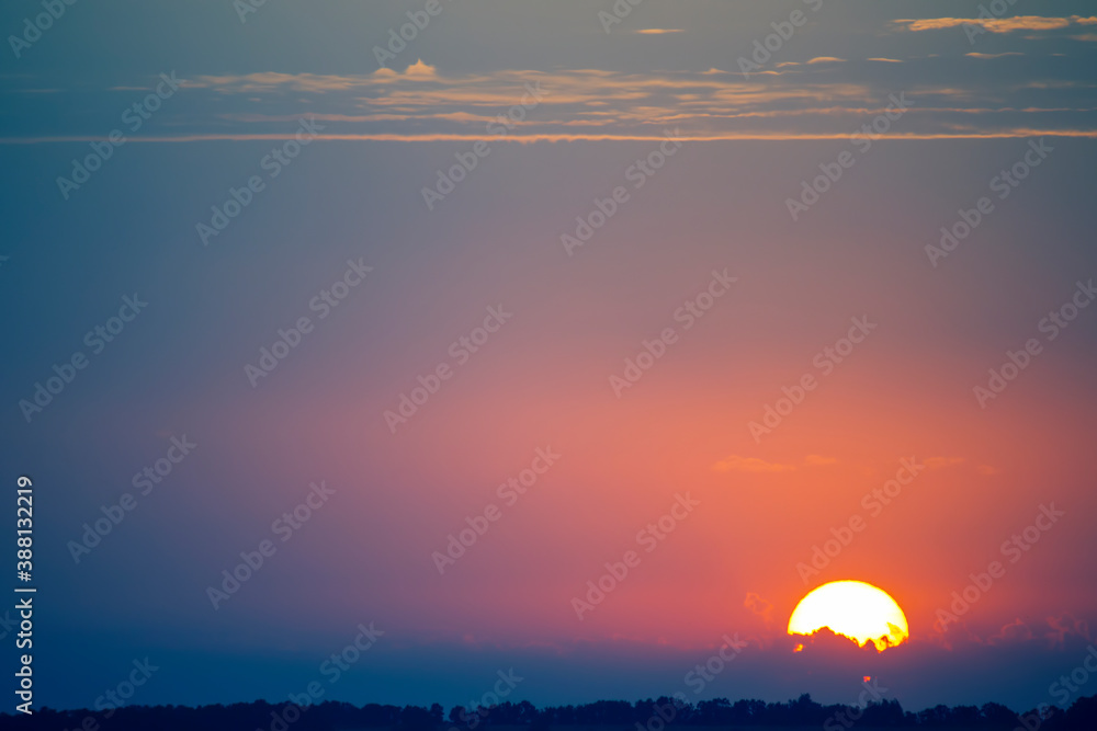 Colorful sunset in the evening sky. The nature and beauty of clouds Colorful sunset in the evening sky. The nature and beauty of clouds
