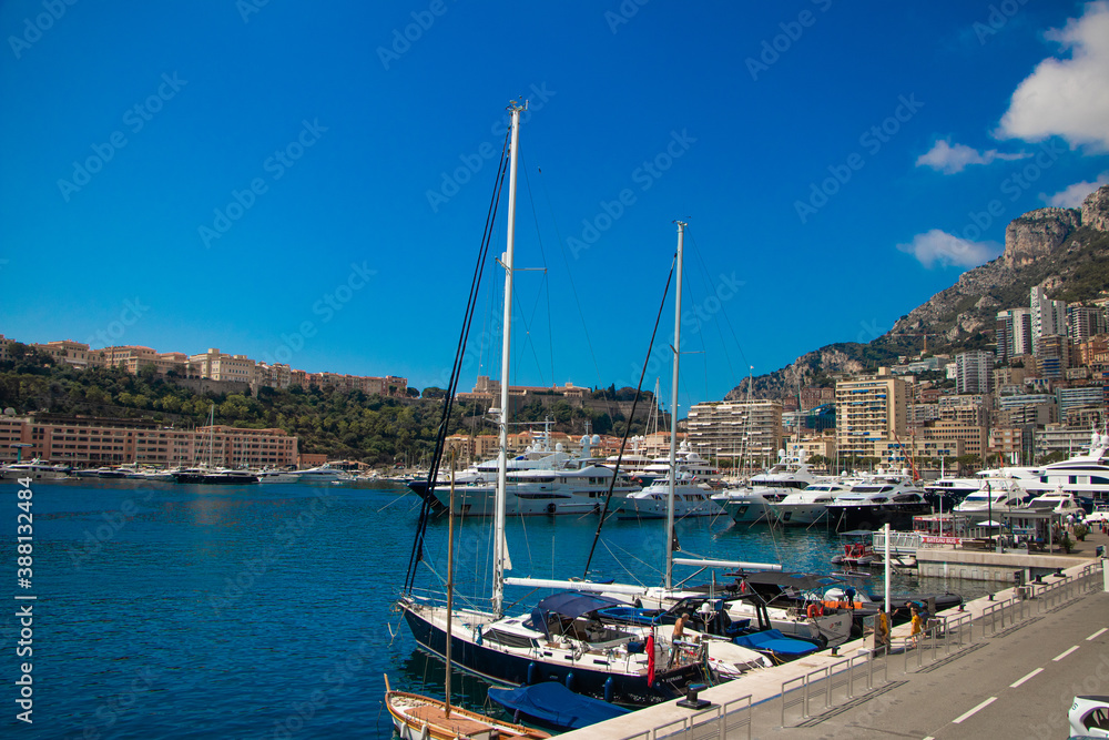 boats in the harbour from monaco