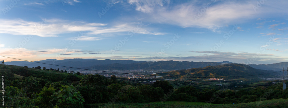 Sunrise from cartago. Panoramic View