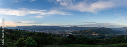Sunrise from cartago. Panoramic View © Gilberto Velarde
