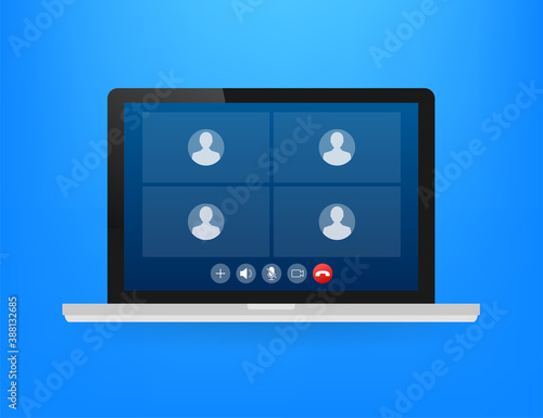 Fotografi Incoming video call on laptop