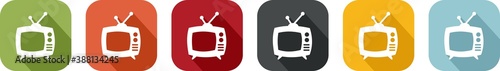 Set of colorful television icons