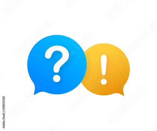 Question and Answer Bubble Chat on white background. Vector stock illustration.