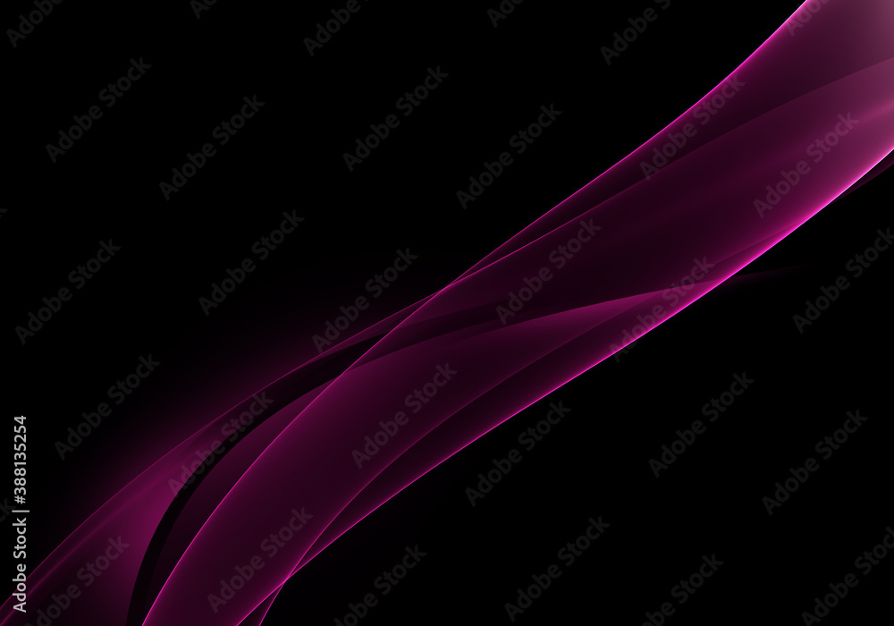 Fototapeta premium Abstract background waves. Black and violet red abstract background for wallpaper or business card