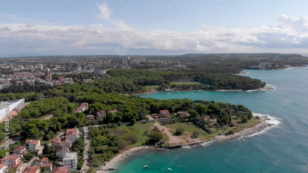 European Travel Destination on Tropical Coast of Croatia. Aerial Drone View European Travel Destination on Tropical Coast of Croatia. Aerial Drone View
